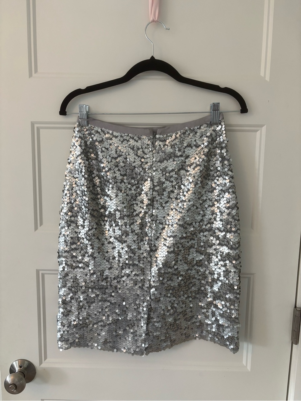 J. Crew Silver Sequin Pencil Skirt